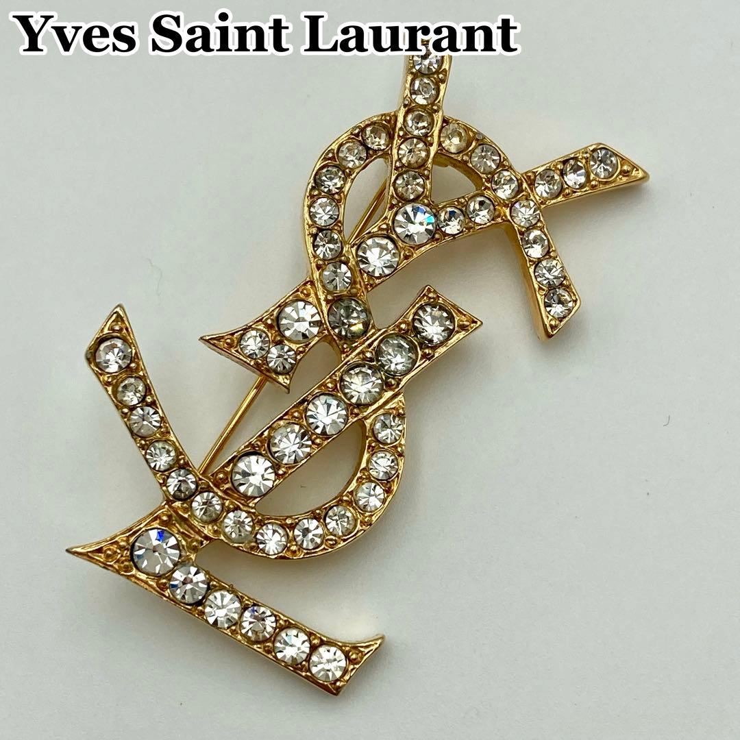 YSL イヴサンローラン ゴールドカラー バード 鳥 ブローチ