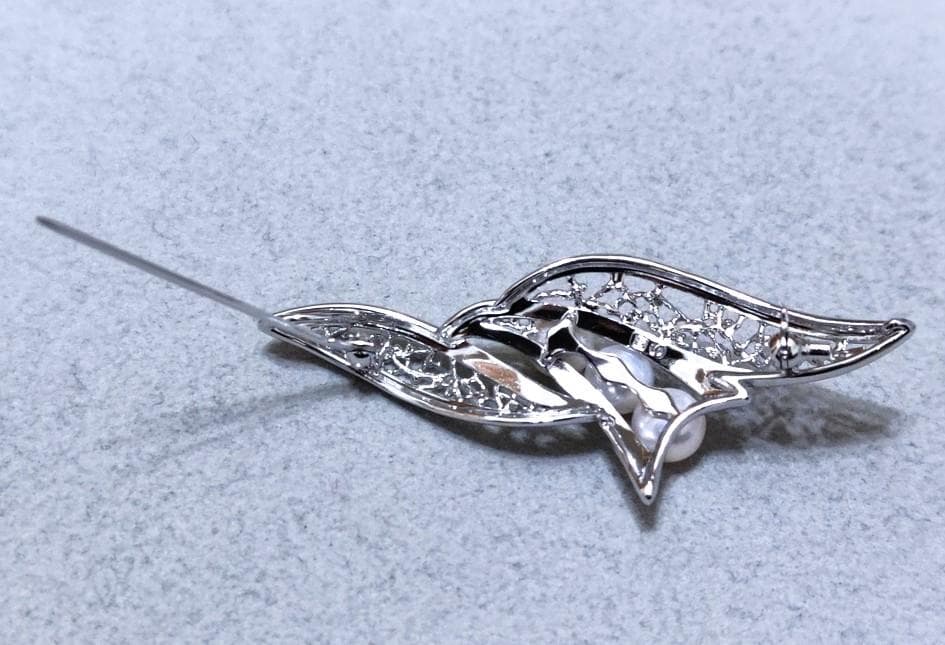 TASAKI 田崎真珠 パール×SILVER ブローチ 40190