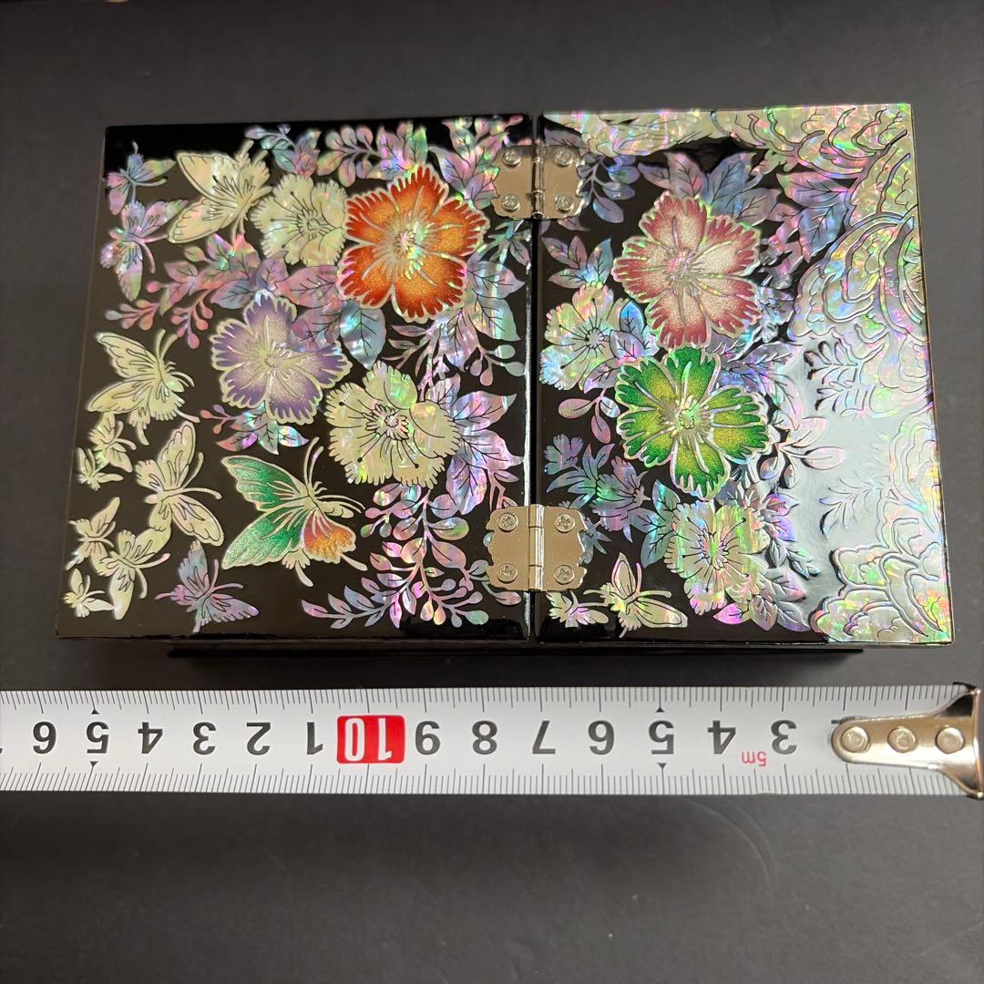 韓国伝統工芸 螺鈿細工 鏡付き ジュエリーボックス