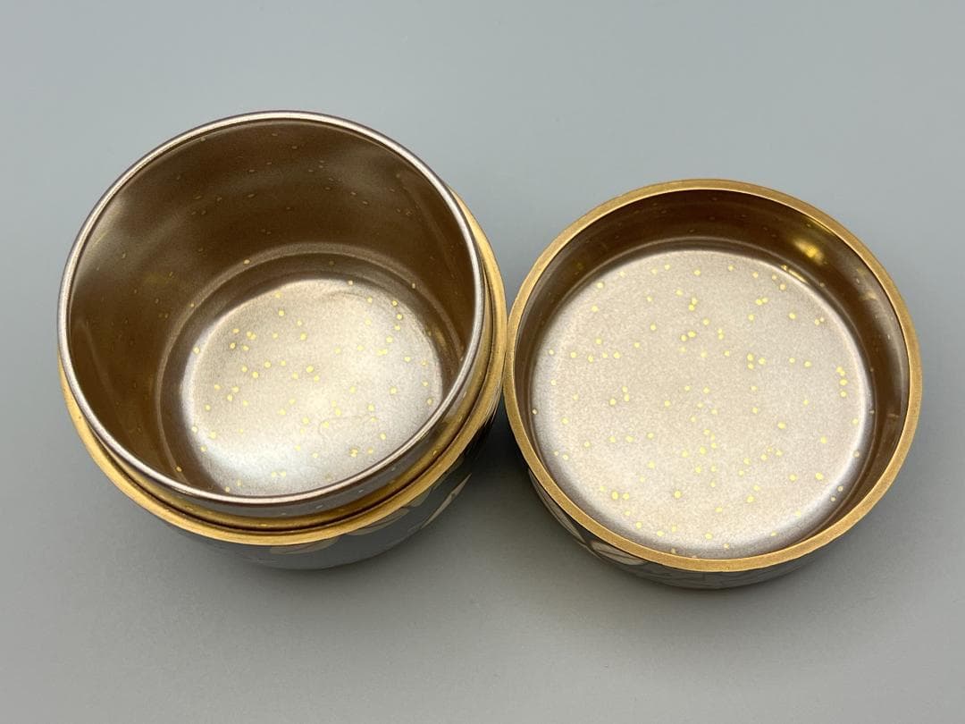 大棗 月に萩 内銀地平目 英文作 共布 共箱付き 作家物 茶道具 未使用