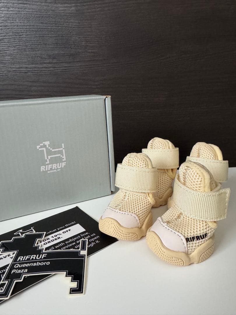 RIFRUF ドッグシューズ ベージュ 楽天市場】【即納】RIFRUF ドッグスニーカー 左右2個セット 前後の
