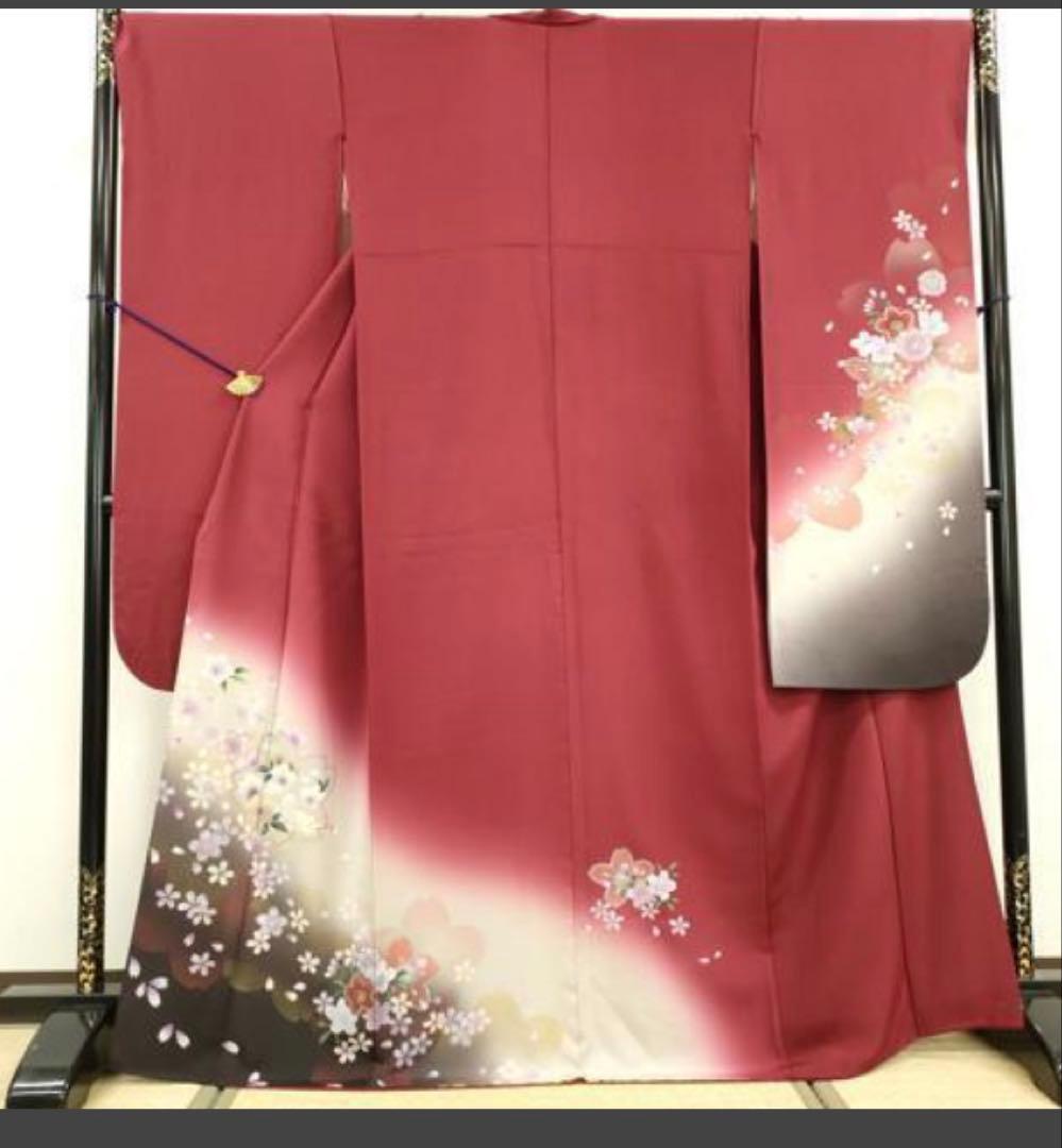 振袖フルセット6点サイズL跳兎 舞桜 暈し染 銀彩