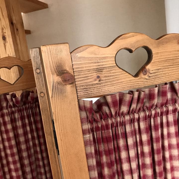 傷あり ウッド 木製 パーテーンション カントリー家具 ハート 仕切り
