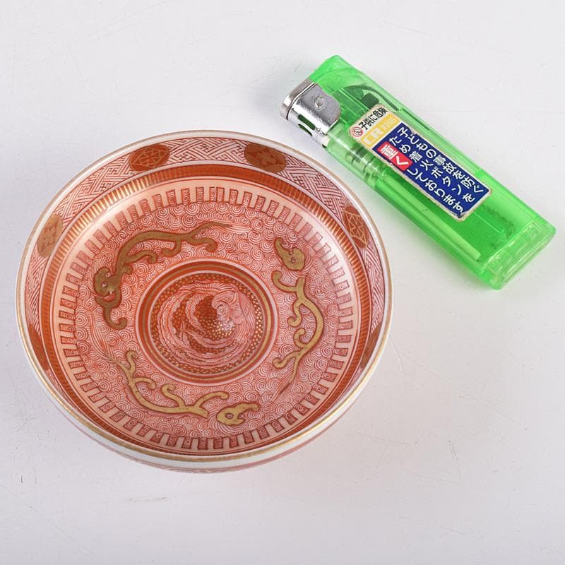 九谷焼 古九谷 赤絵金彩 鳳凰文 盃 一對 時代箱付 D R8979 - メルカリ