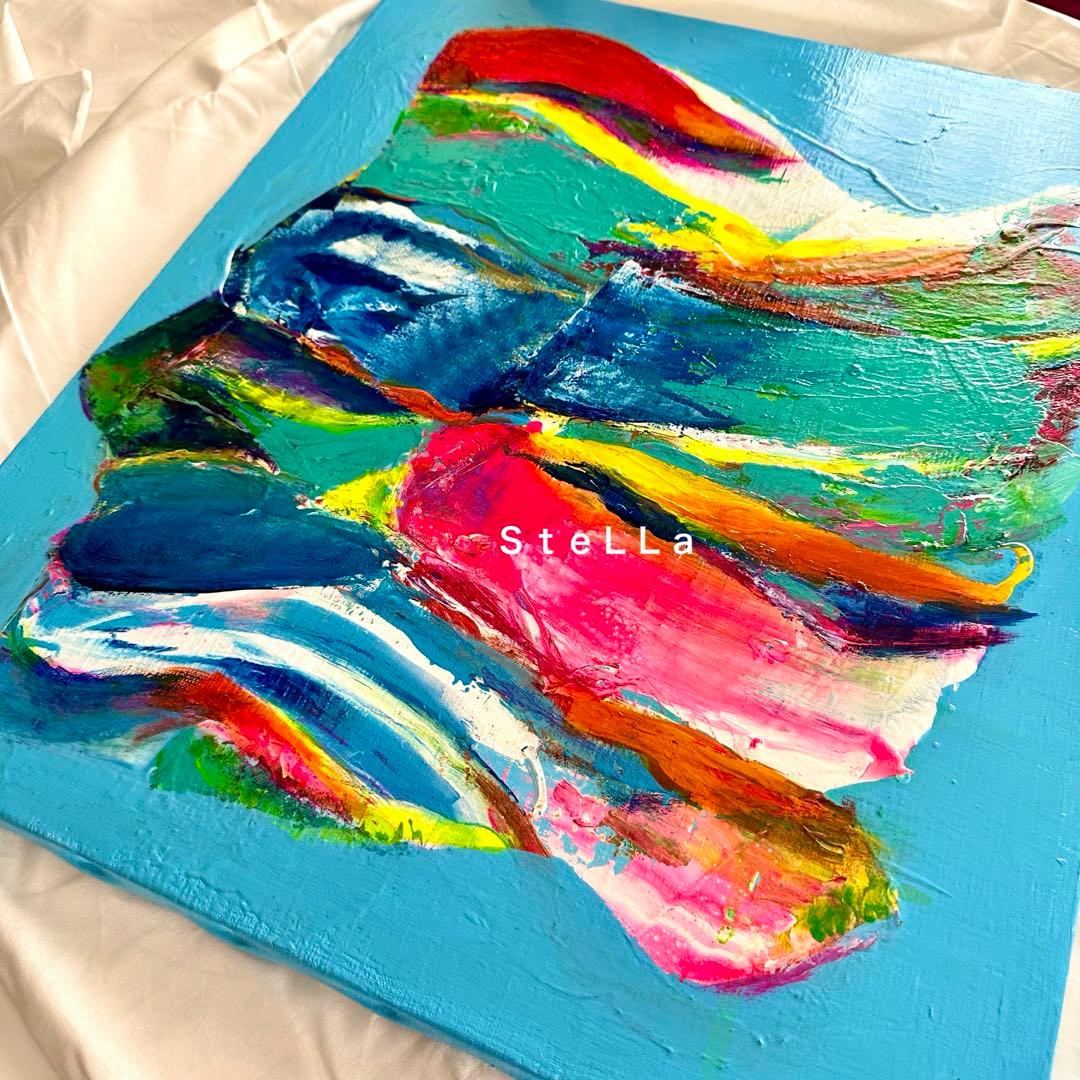 現代アート 大型 ブルー アートパネル カラフル 壁掛け 北欧 Ｆ10 おしゃれ