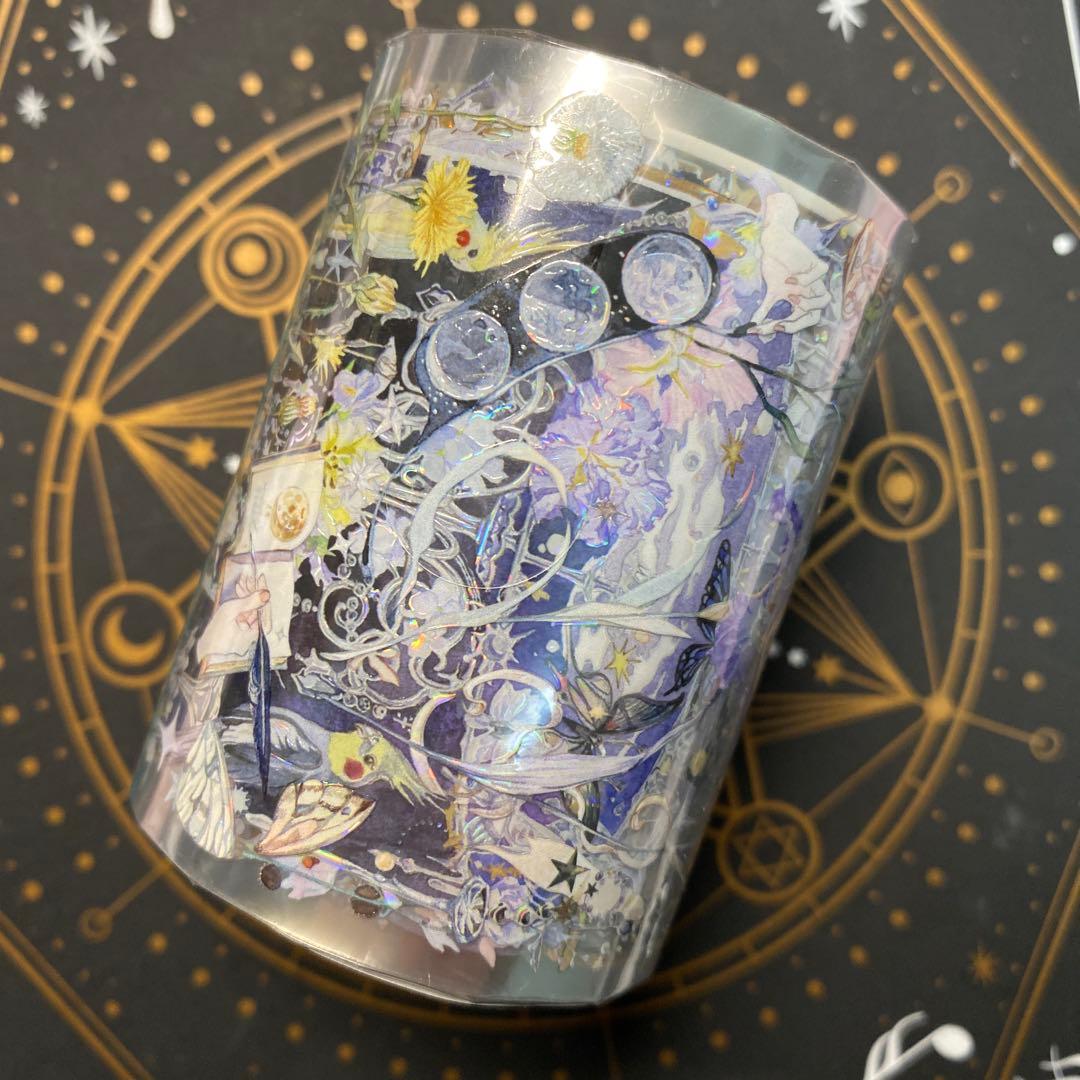 C1】海外 10m巻 貝殻光マスキングテープ 人物系/背景系/装飾系