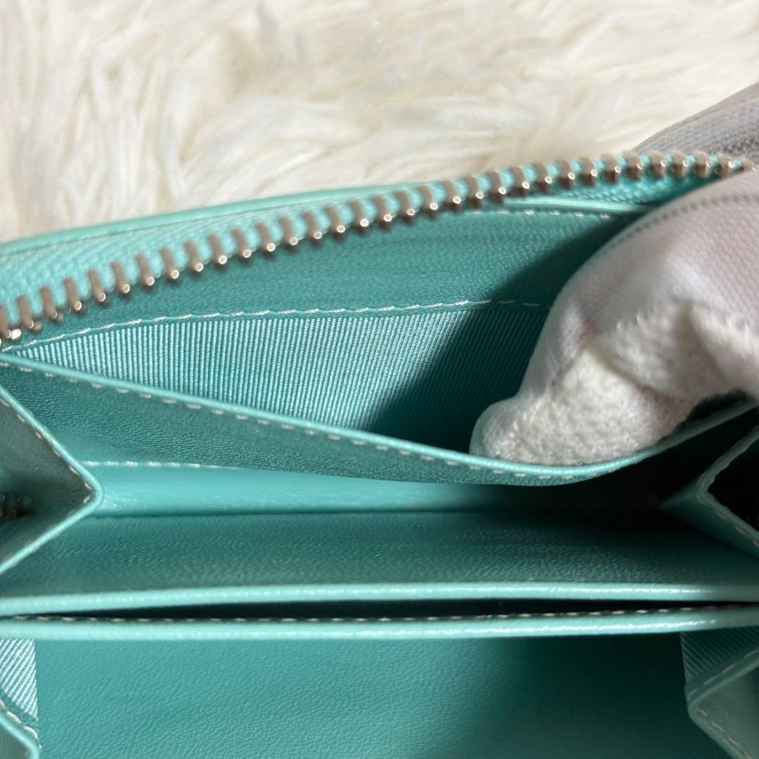 【訳あり美品】TIFFANY&CO　パース　ラウンドファスナー