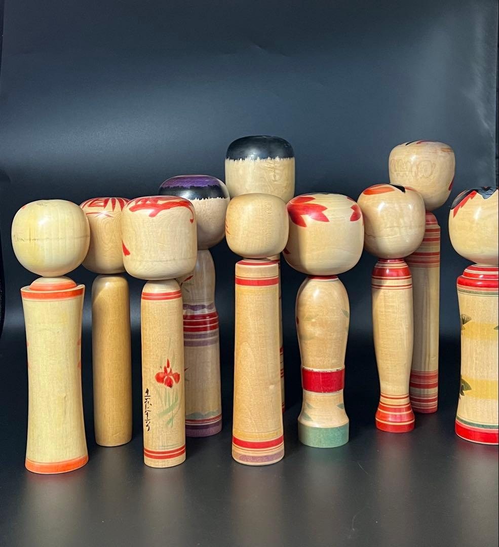 伝統こけし10本セット 会田栄治 岡崎昭一 遊佐福寿 井上ゆき子 我妻与四