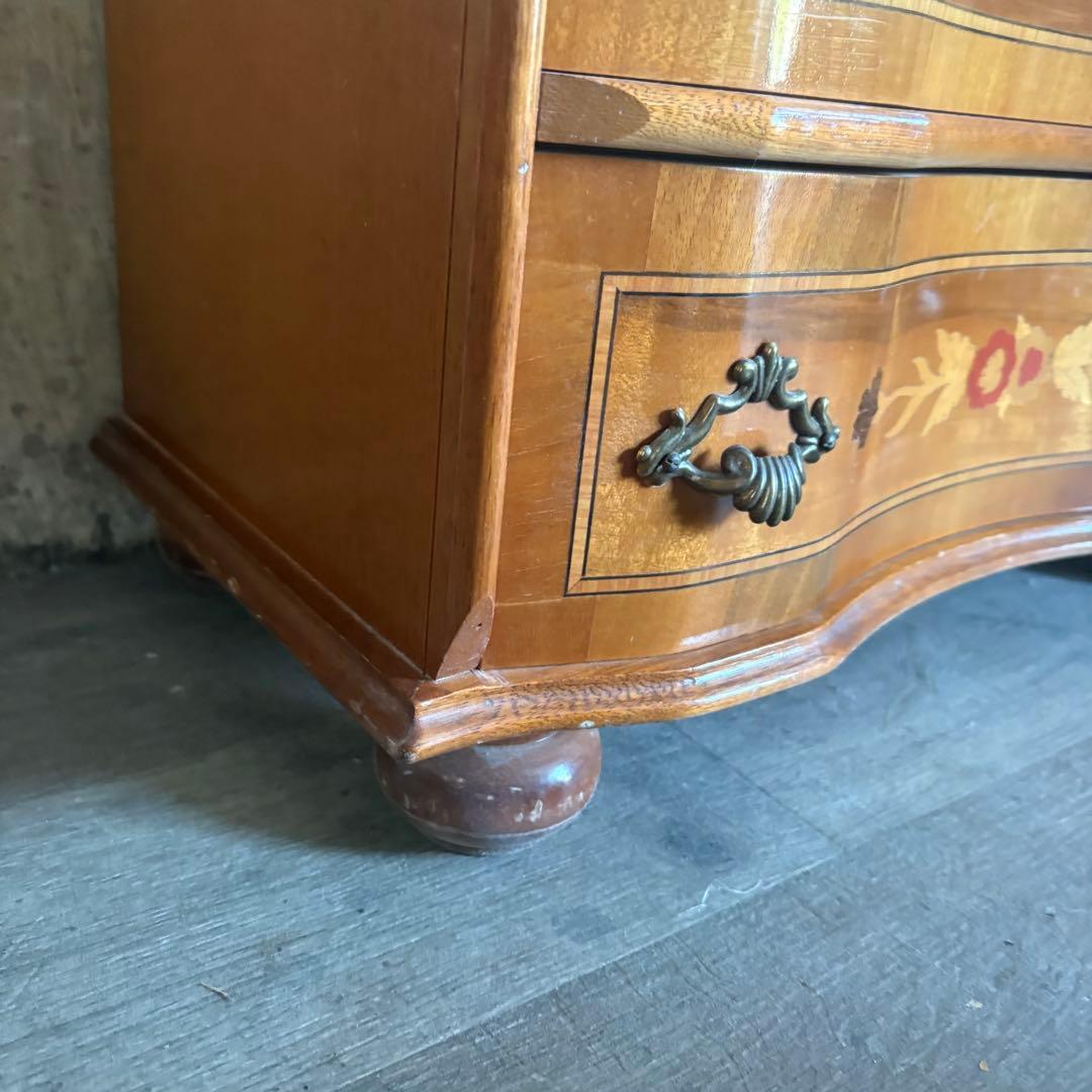 イタリア MOR-RENS社 象嵌チェスト 4段 ミドルチェスト マホガニー ②