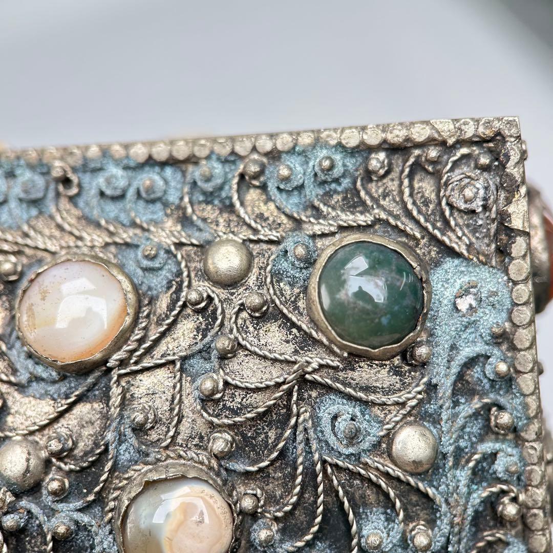 A019希少骨董外国製宝箱アンティーク高4cm幅15cm奥行10㎝現状品