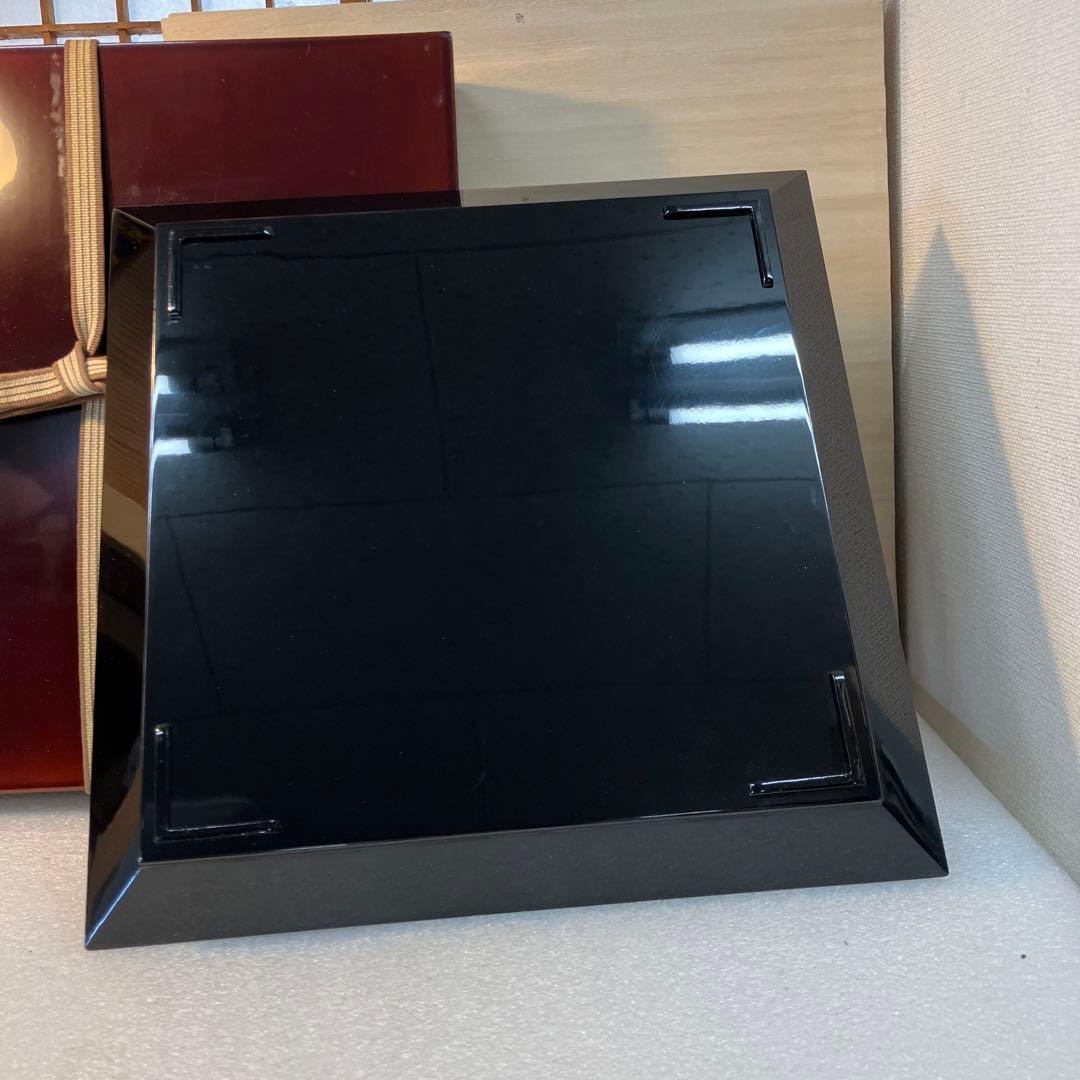 茶道具 盆 漆器 黒塗 盆 漆塗り共箱 N6KOB