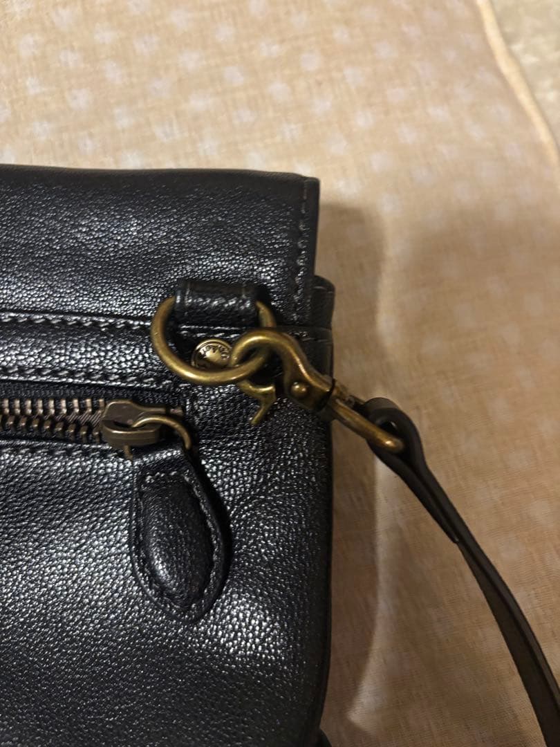 ダコタ アミューズ お財布ショルダー 本革 ブラック 2WAY