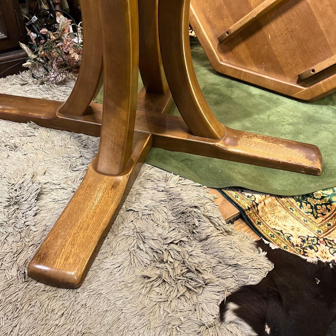 moi 　カリモク　ヴィンテージ オーク　８角　ダイニングテーブル