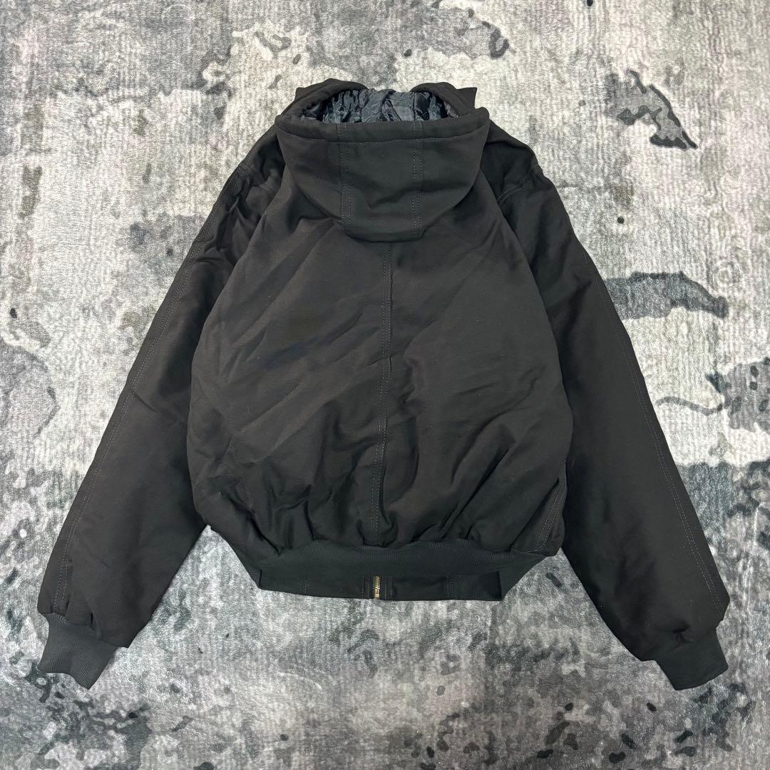 Carhartt フーディ Mサイズ キルティング レザーロゴ リワーク Y2K