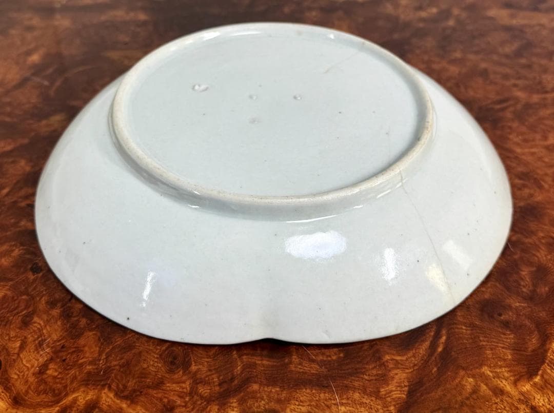 江戸時代 献上伊万里 寿桃型菊文中皿 古伊万里 古美術 ウブ品 WWTT417