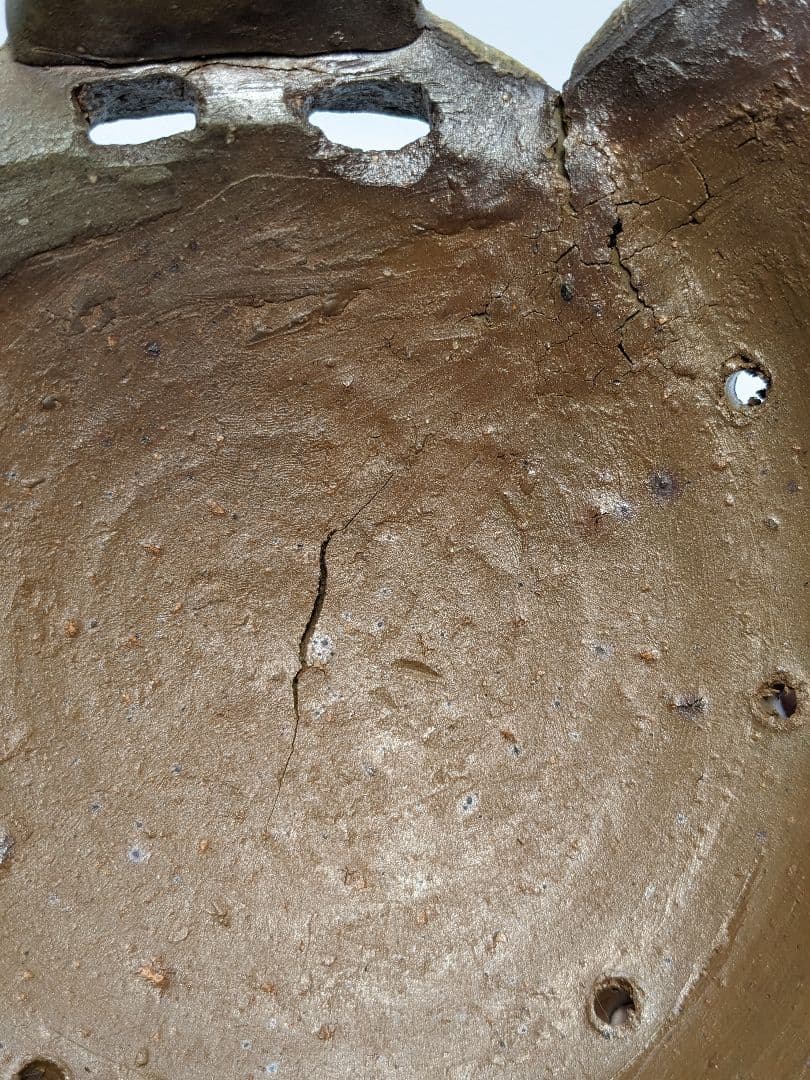 西川政彦 備前焼 兜2種 合箱 カブト 鎧兜 端午の節句 置物 細工物 西川政美