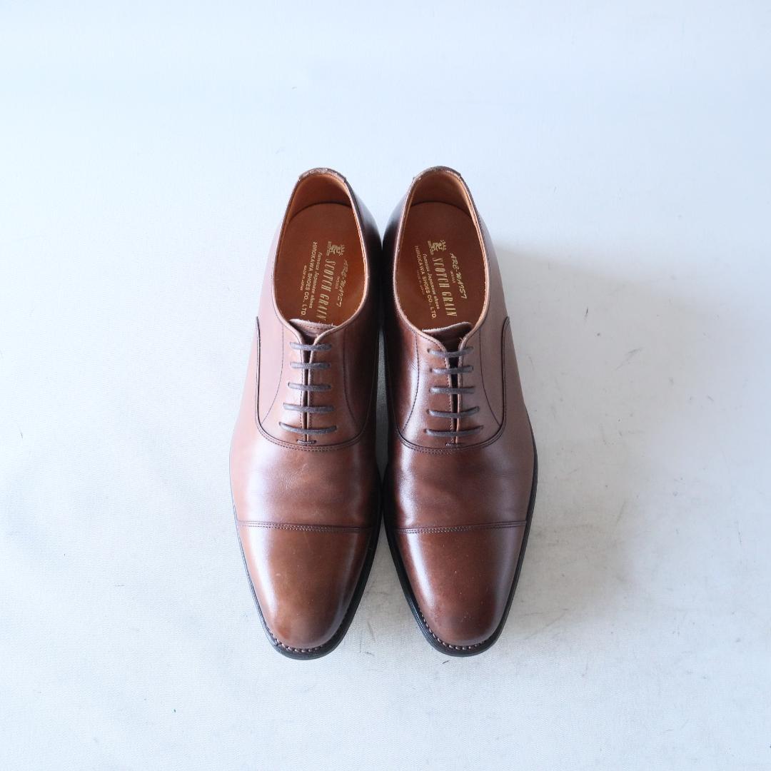 美品スコッチグレイン　オデッサ　24.5cm 濃茶　内羽根ストレートチップ916