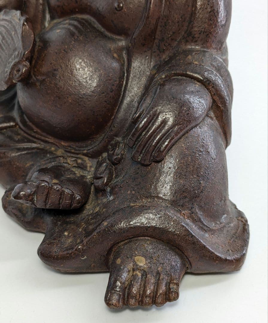 備前焼 布袋香炉 合箱 伏香炉 布袋様 七福神 置物 縁起物 香道具 工芸品