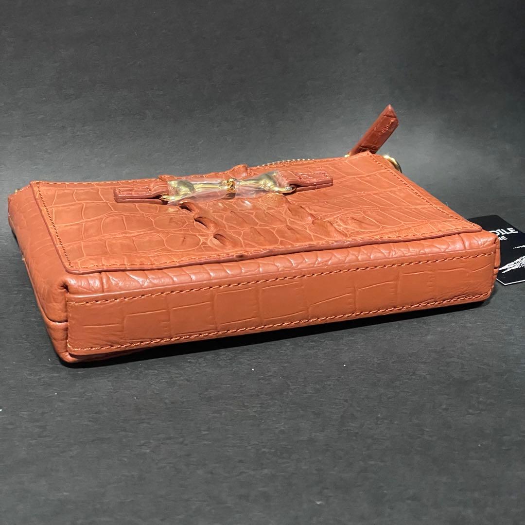 【新品・未使用】ロダニア クロコ革 2way ハンドバッグ ポーチ付 エレガント