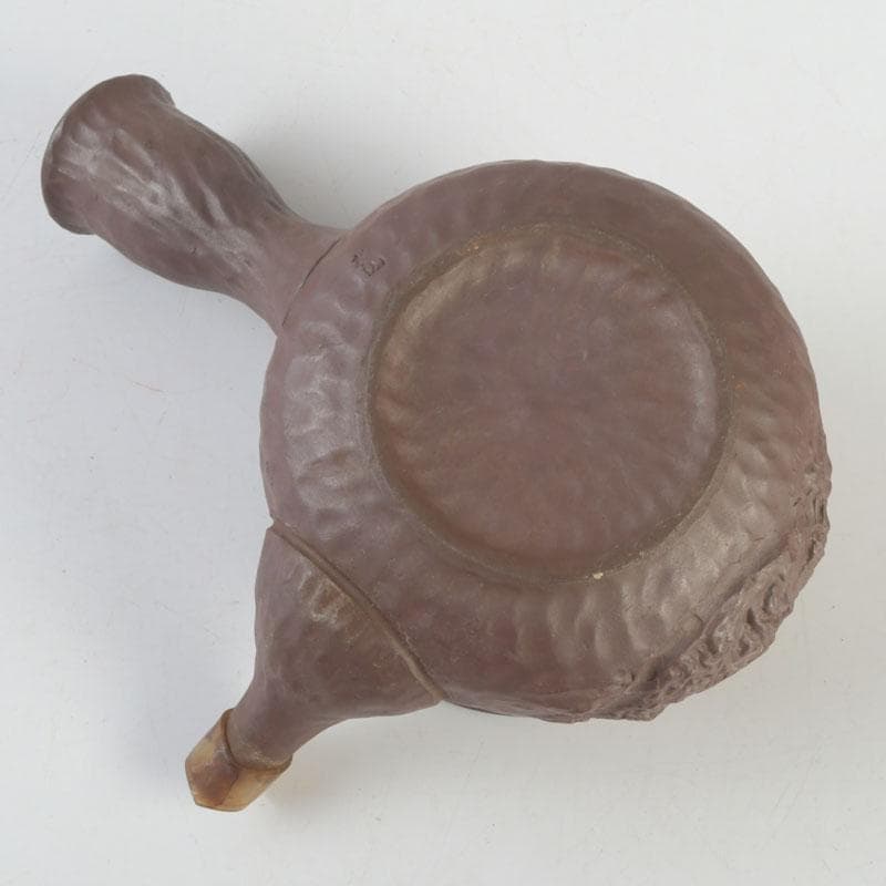 煎茶道具 萬古焼 英山造 紫砂 朱泥 鳥顔出 横手急須 V