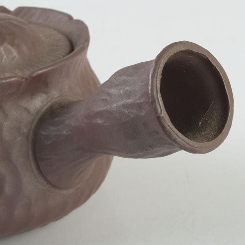 煎茶道具 萬古焼 英山造 紫砂 朱泥 鳥顔出 横手急須 V