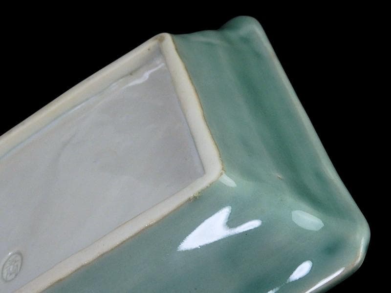 渋草焼 青磁 陽刻 巾着に桜の図 五陶 四方角皿 F348AS-fbuk - メルカリ