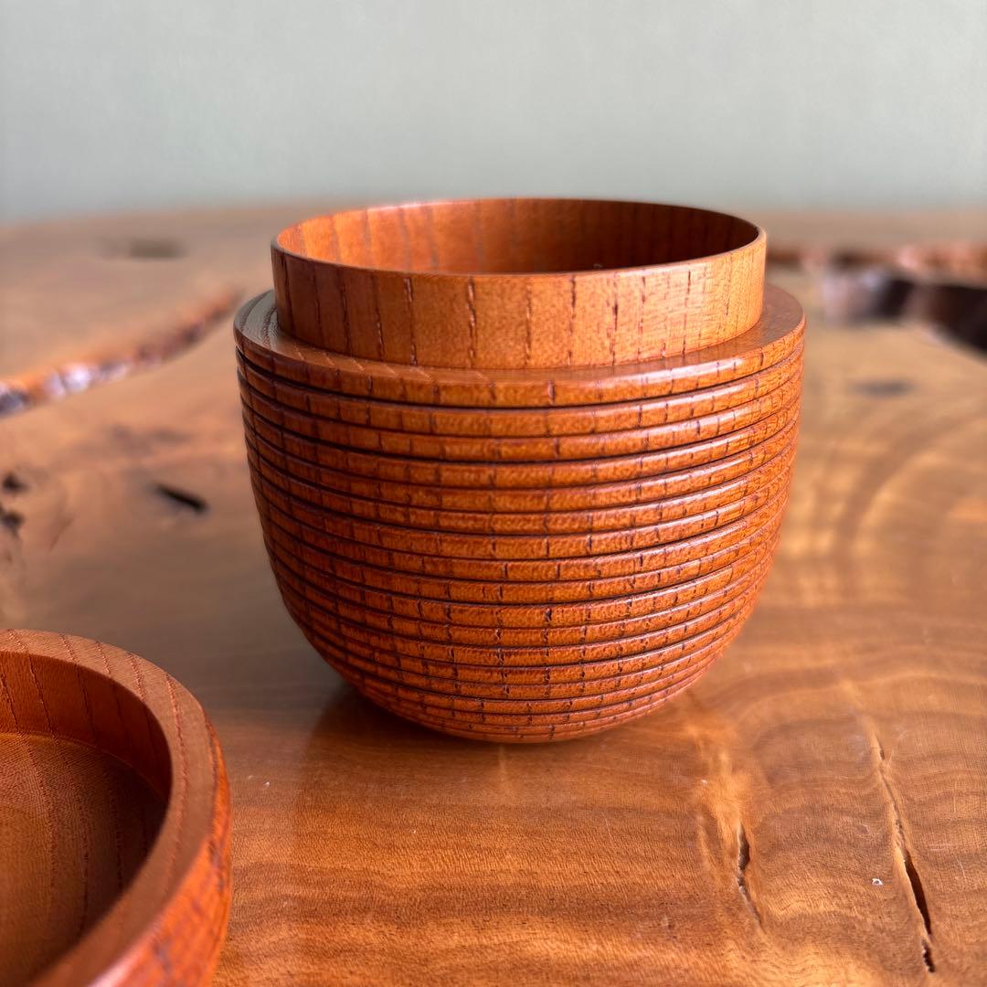 1層1層動く】浮月挽 千筋棗 田中光月造 年輪百年以上の欅 茶道具 共箱