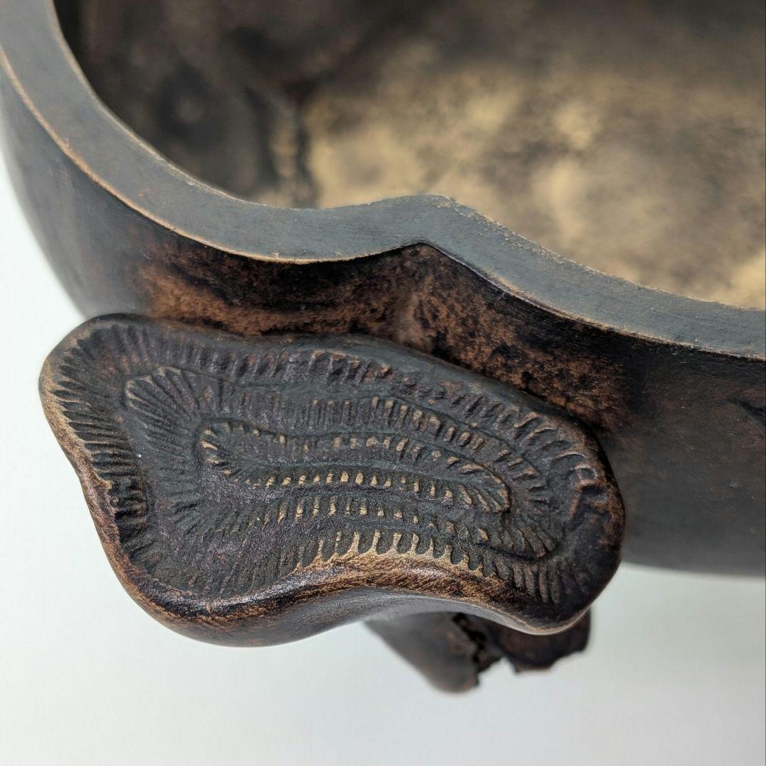 桃香炉 陶器製 合箱合布 香爐 香道具 抹茶道具 茶器 置物 細工物 モモ 古玩