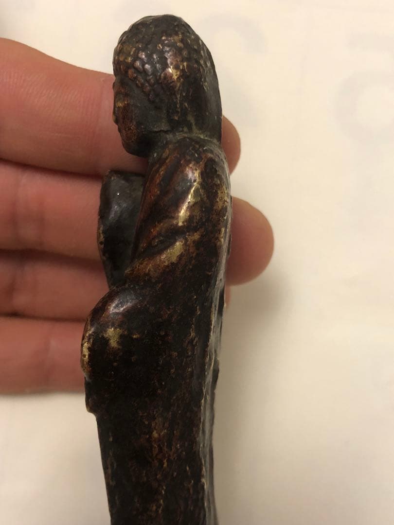 古董，阿弥陀如来像，中国清時代，古铜製，旧家藏出。