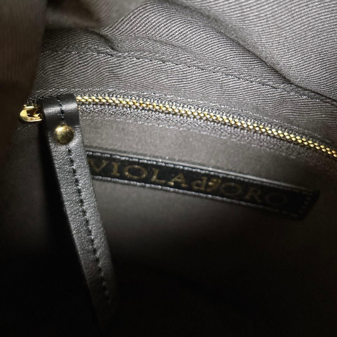 【美品】VIOLAd'ORO ヴィオラドーロ バケツバッグ トート巾着 スエード