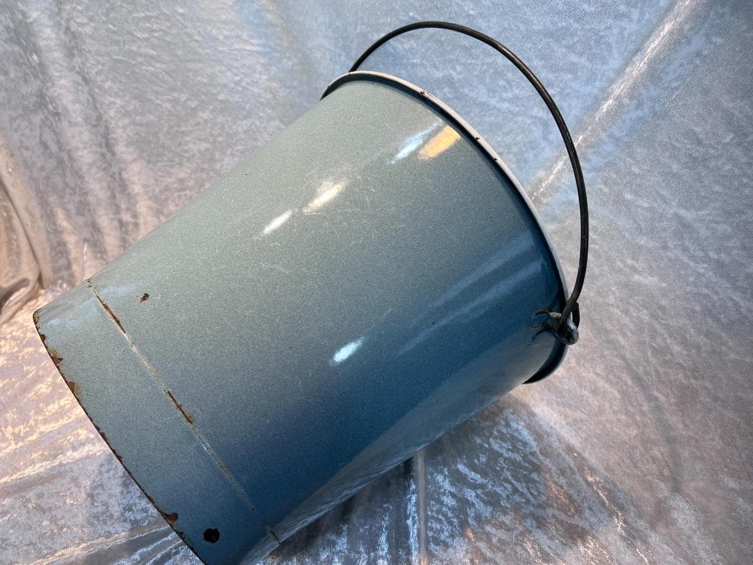 バケツ　持ち手付き　アイアン ホーロー