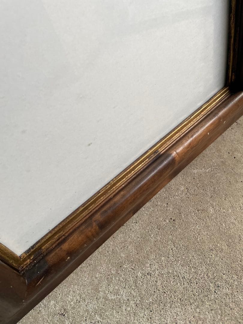 ビンテージ/イタリア製/ウッドフレーム/額縁/金縁/大型/壁掛け/店舗什器