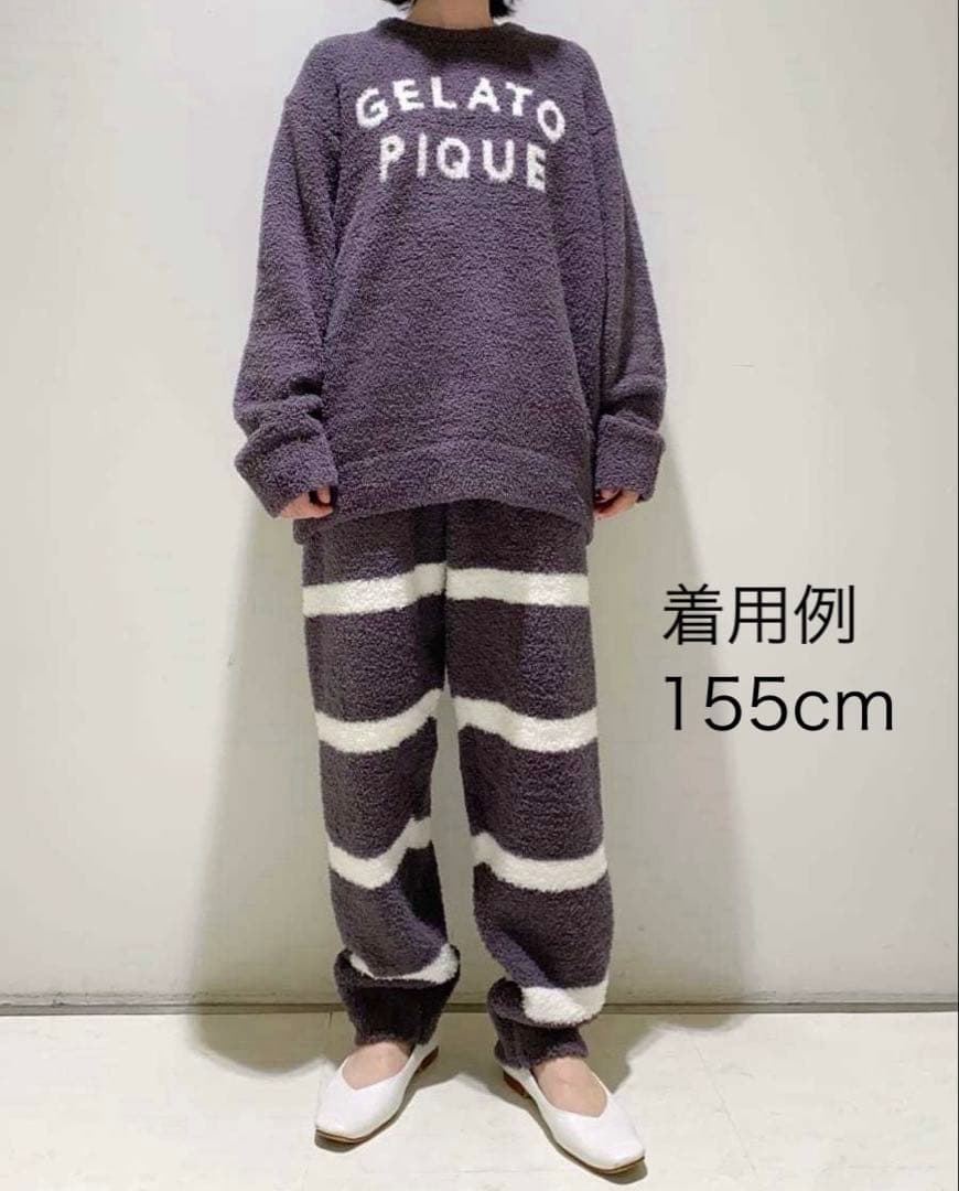 【美品】ジェラートピケ パウダーロゴジャガードプルオーバー＆ロングパンツセットM