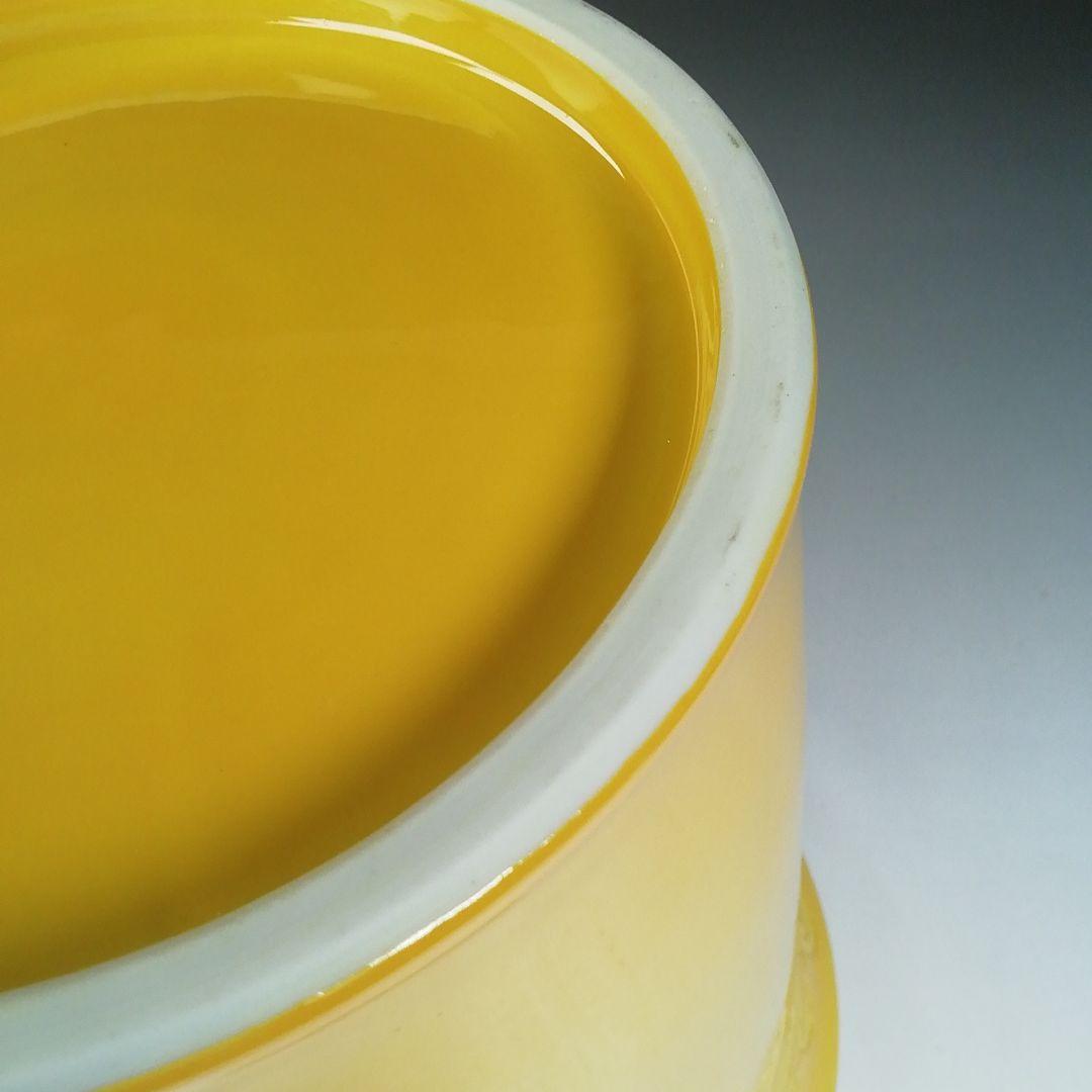 T720 水指 『黄交趾 棒の先』『膳所焼』『淡海ぜぜ陽炎園 造』