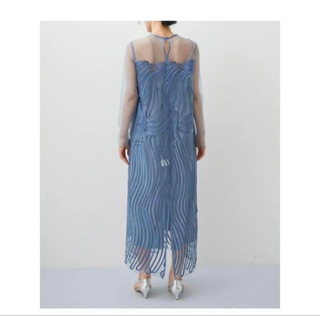 ADAM ET ROPE' ラインアートシアーワンピース オケージョンドレス