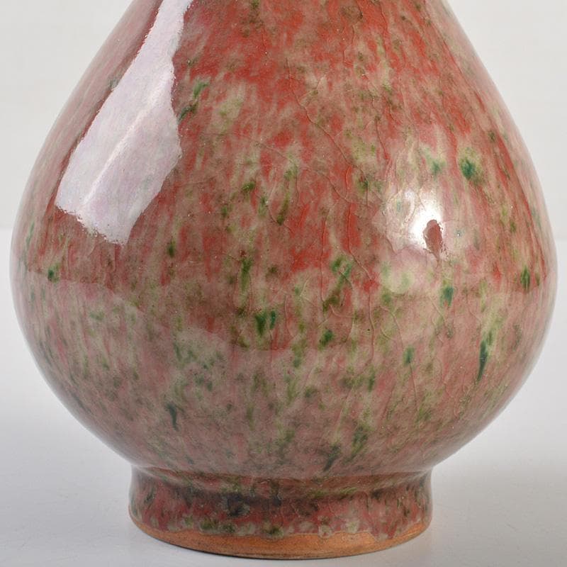 中国　缸豆紅釉　玉壺春瓶　V　R7329