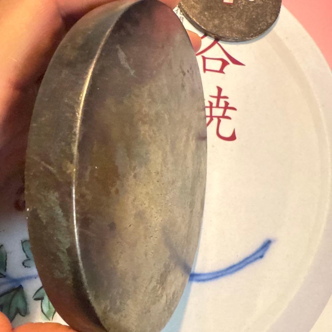 江戸時代 希少美品 古鏡 和鏡 銅鶴亀松のデザイン 天正出雲