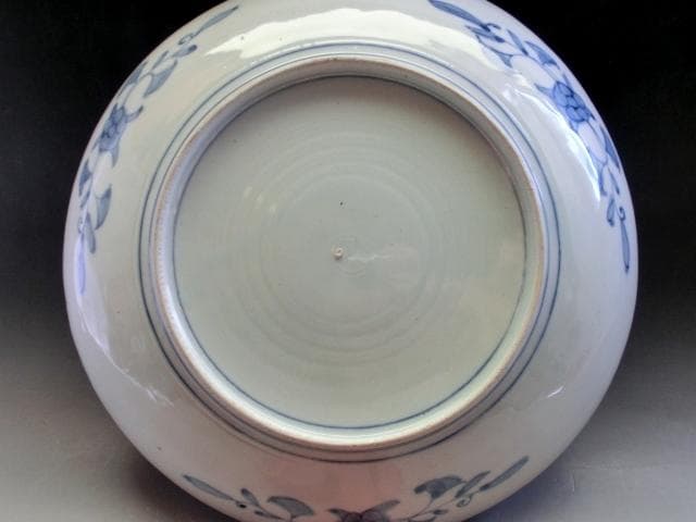 大皿□赤絵錦絵 窓松竹梅 花鳥紋(江戸後期～明治期)古伊万里 時代物