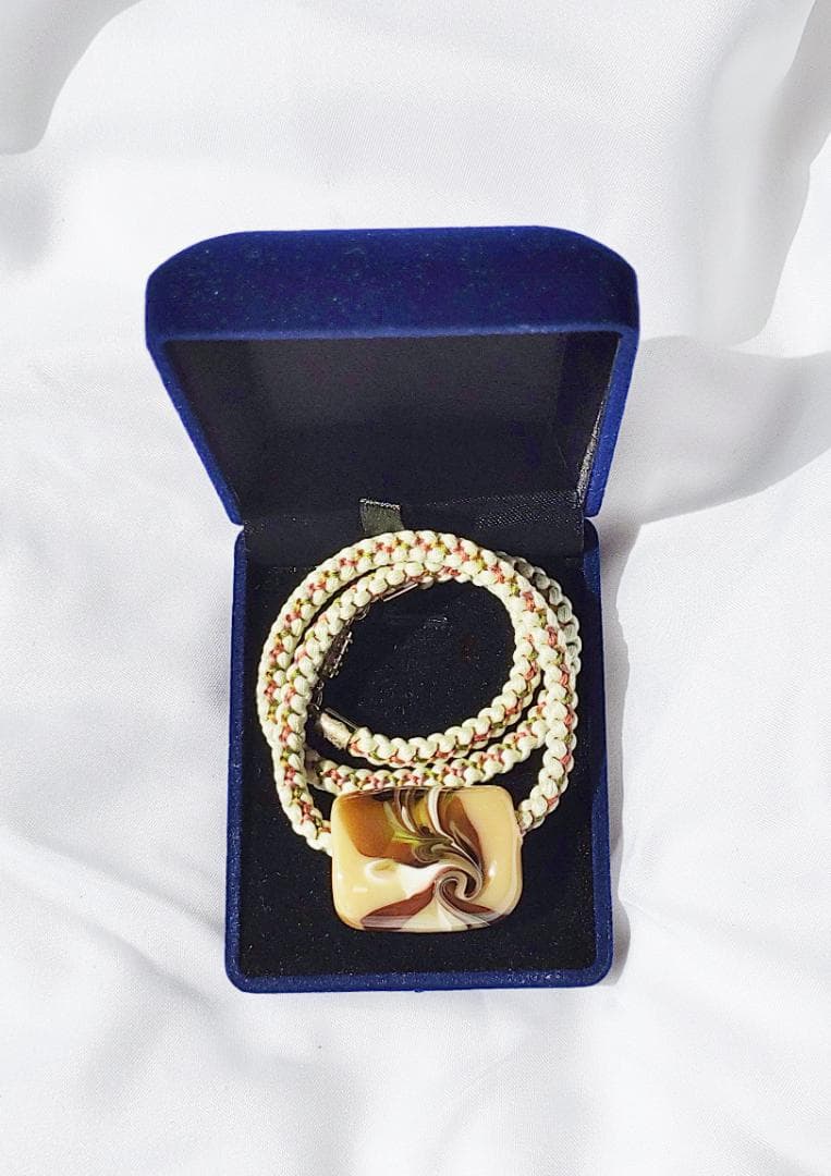 吉田正子トンボ玉（貳拾參） 「江戸組み紐」ネックレス ガラス玉に込め