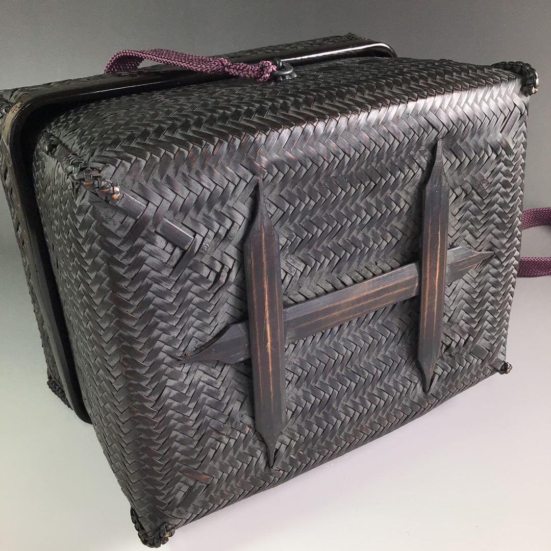 P886 御所籠 『平安 粟田元竺作』『利休形』『茶器揃』 共箱 茶道具