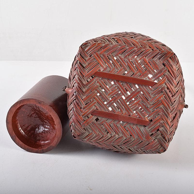 茶道具竹細工師竹遊斎造山路花篭花入共箱MR7733B