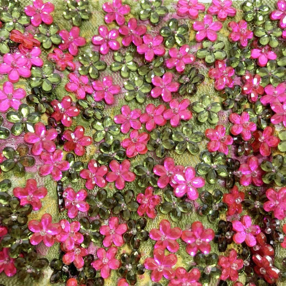 JOVANI ジョヴァニ フラワーモチーフビジュー ロングドレス