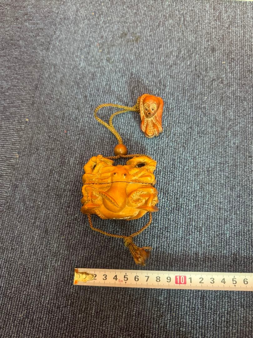 1689  蟹印籠　根付　時代物