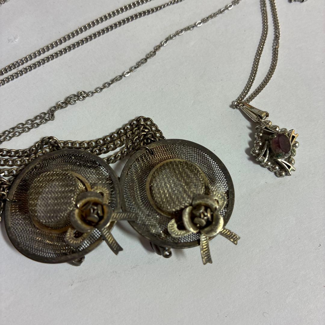 アンティーク ジュエリー カメオ BA800 七宝焼 翡翠 イヤリング ブローチ