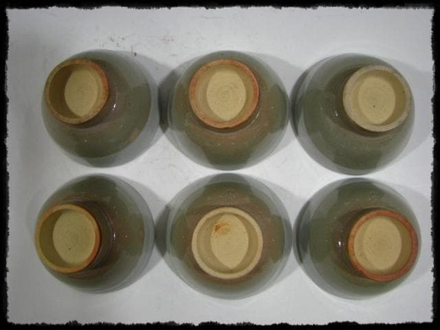 十五代 坂倉 新兵衛 萩 掛分 茶碗6客 急須 茶器揃 茶道具 hk445