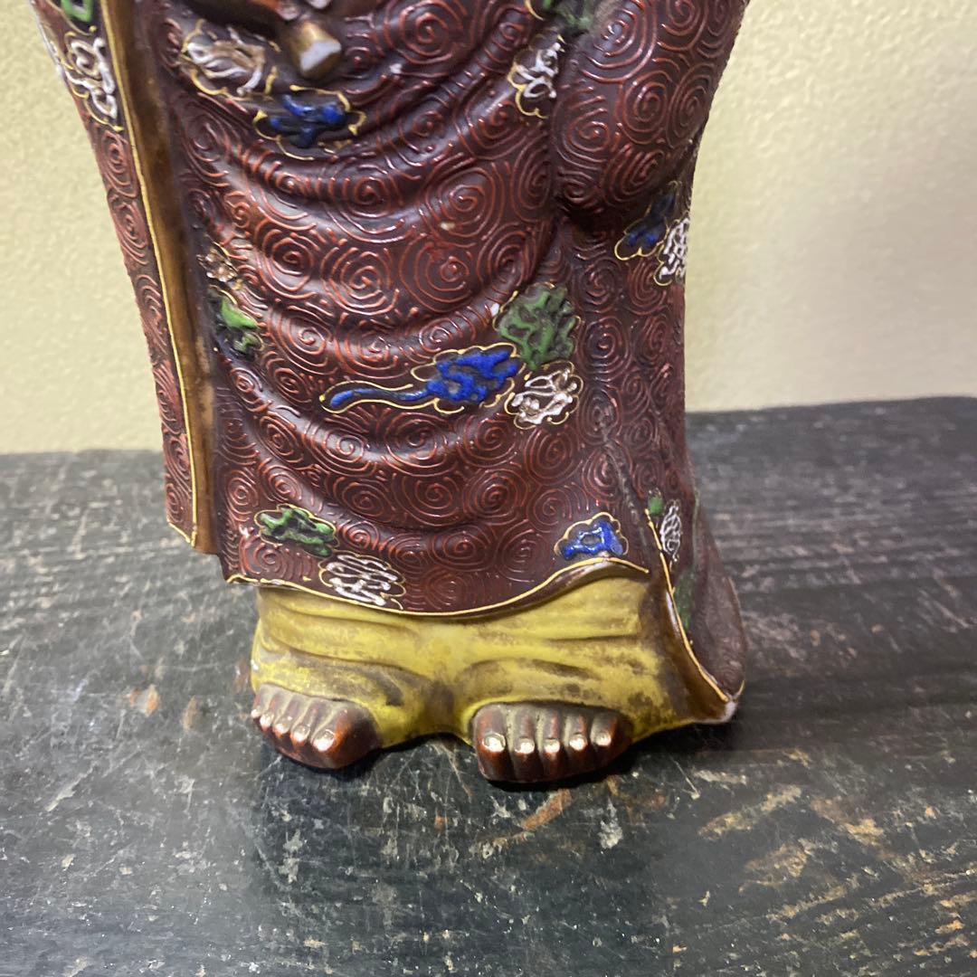 古九谷　色絵達磨図置物　30cm11cm12cm