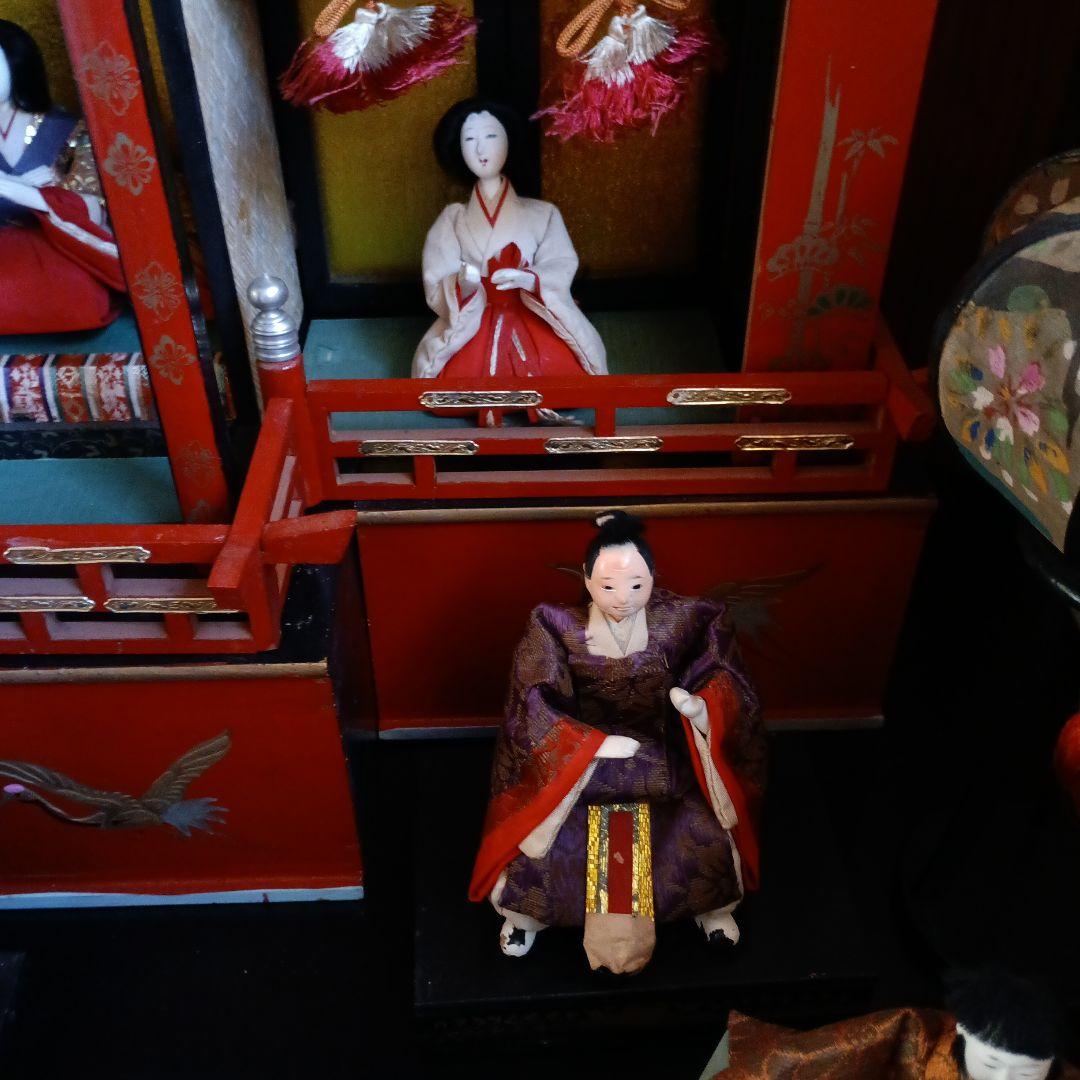 お値下げ♥雛人形 御殿飾り　伝統的な雛人形セット 昭和30年レトロ♥