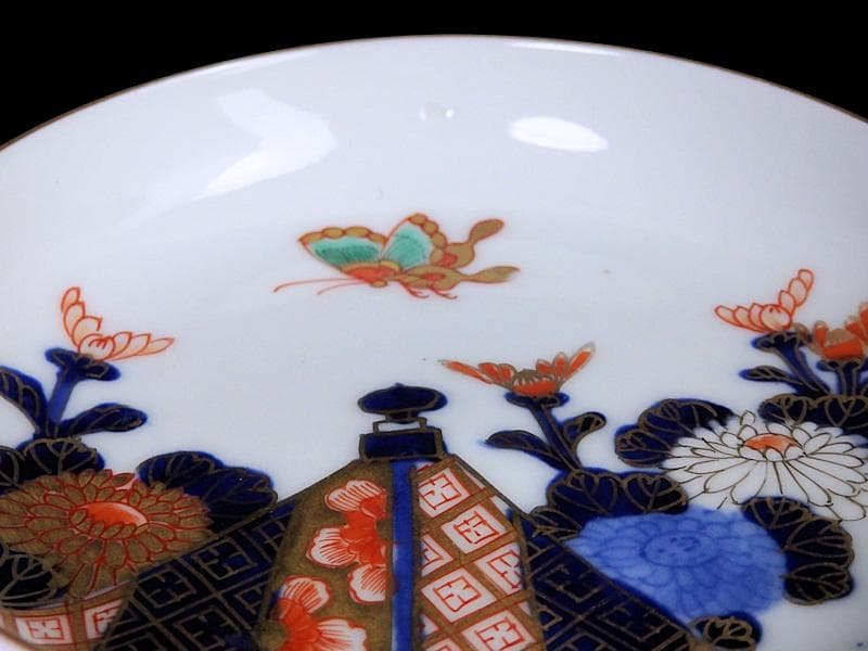 古伊万里 色絵 蝶に菊の図 4寸皿 5枚 C109AS-DAe - メルカリ