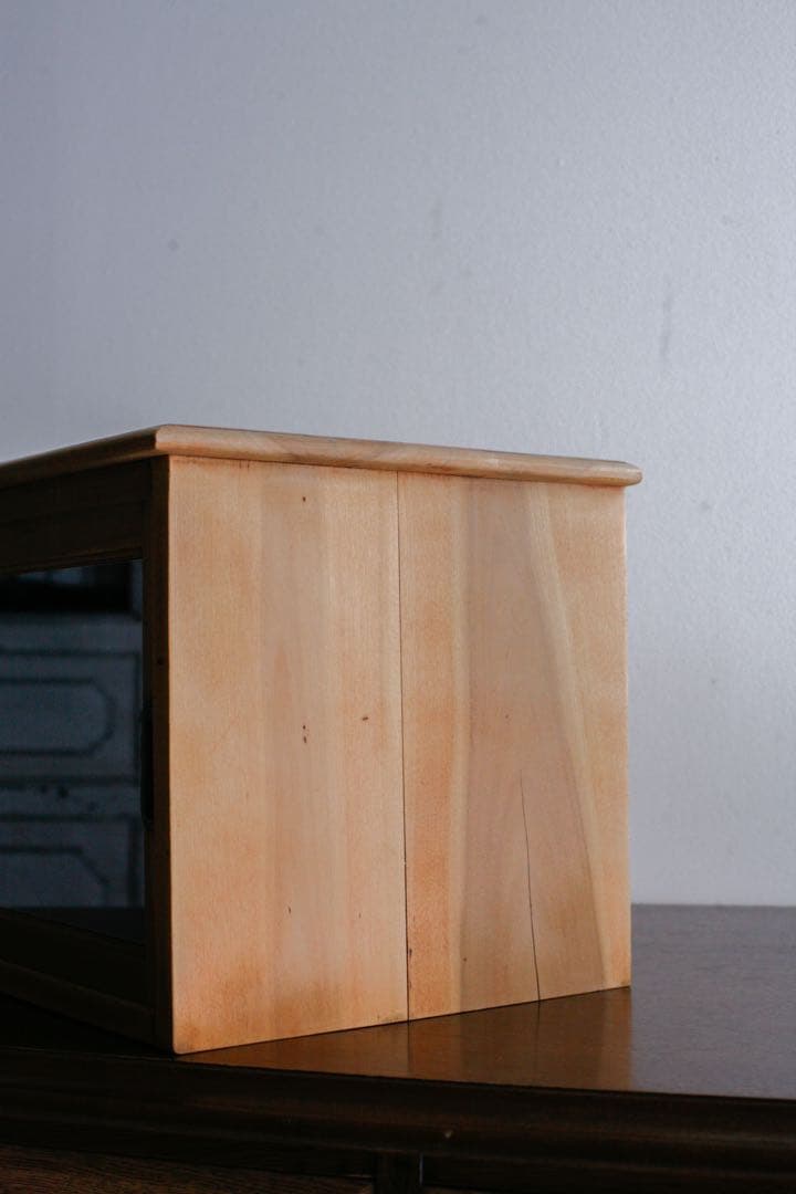 ショーケース ガラス戸 無垢材 杉材 飾り棚 展示棚 古家具 古道具