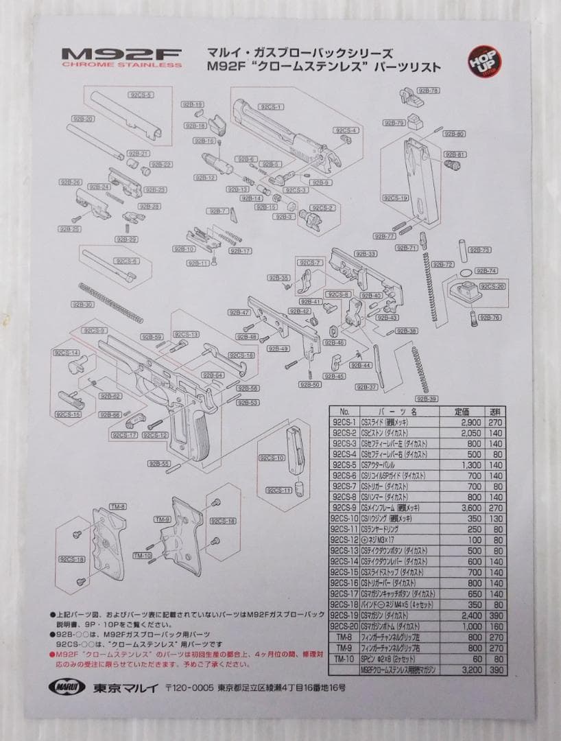 東京マルイ M92F クロムステンレス ミリタリーモデル ガスガン